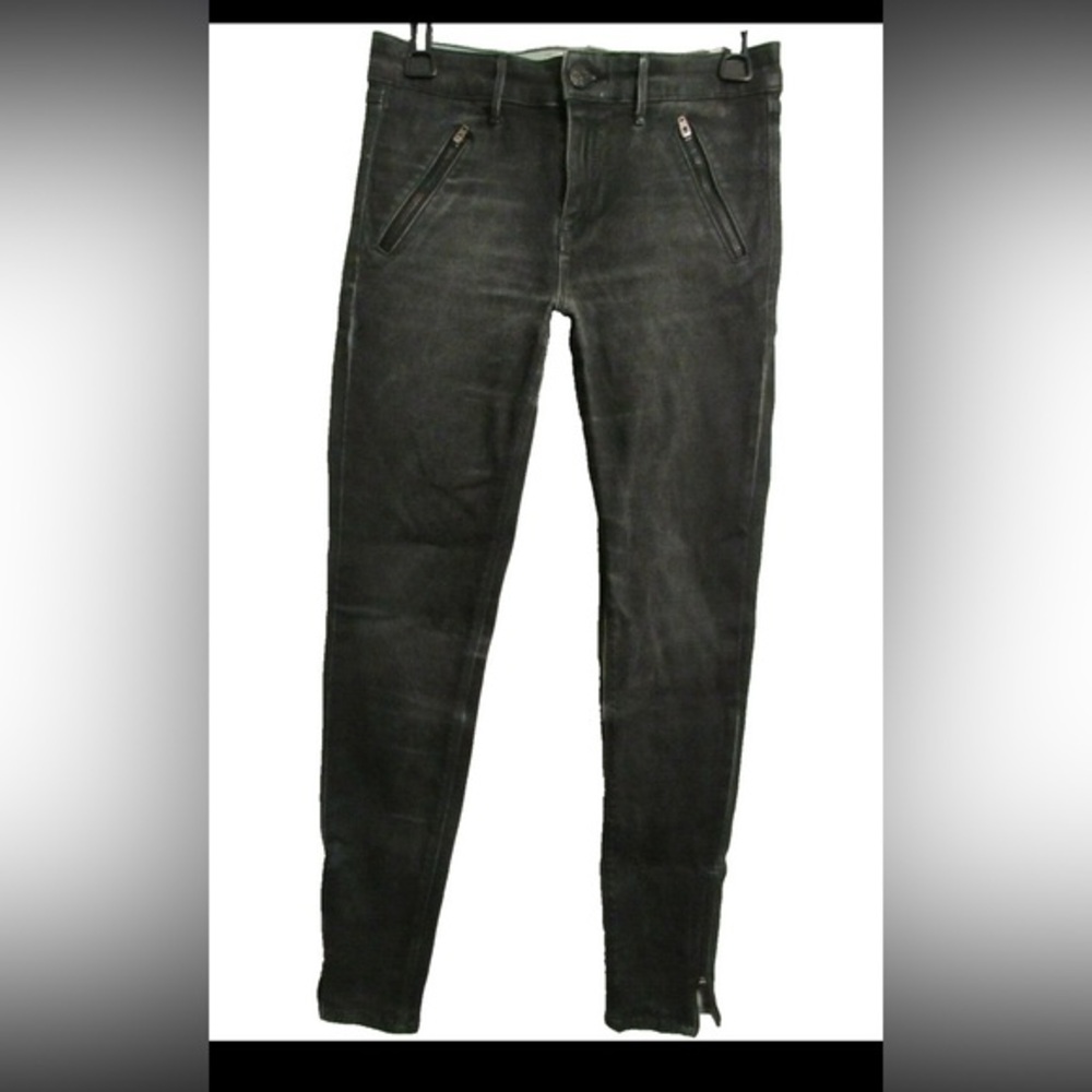 HABITUAL Size 31  Blue Gray Coated Amalia Hi-Rise Zipper Skinny Jeans Pants